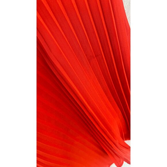 5/48 Release Pleat Red Mini Skirt Women’s SZ Med GUC Side Zip/Buttons Lined - Picture 10 of 11